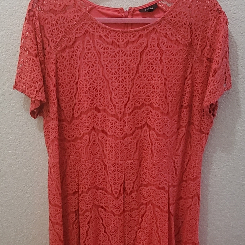 Coral lace dress